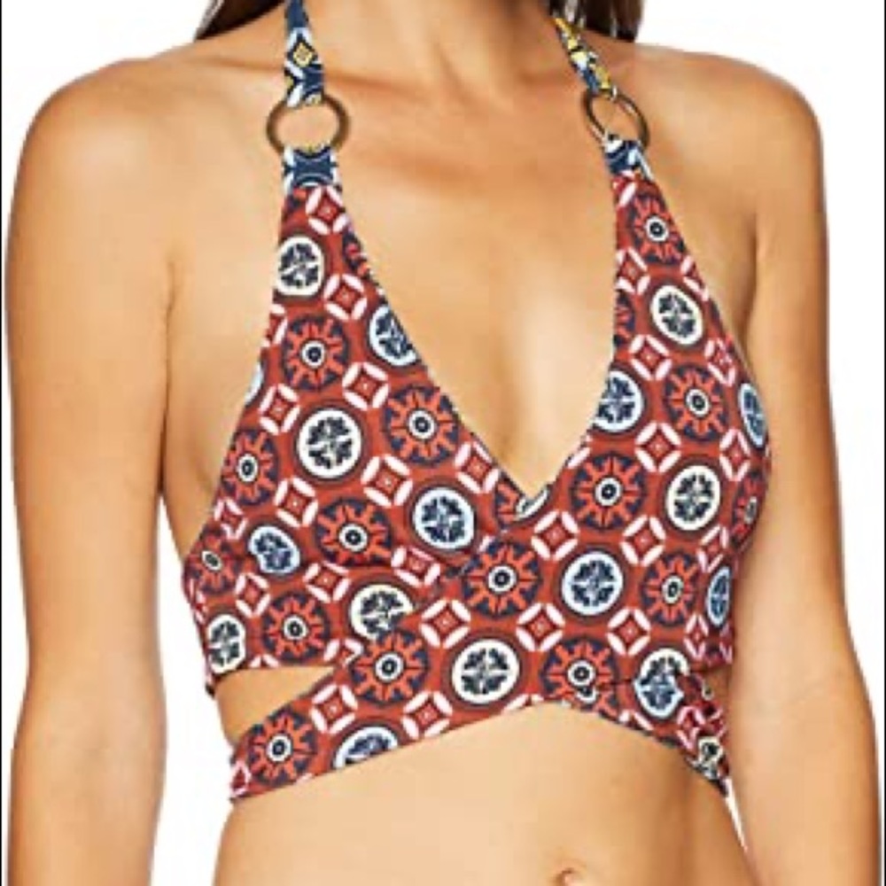 NWT Derek Lam reversible print bikini top